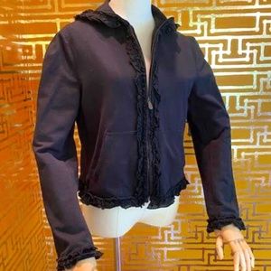 Moschino Cheap & Chic Ruffled Black Hoodie